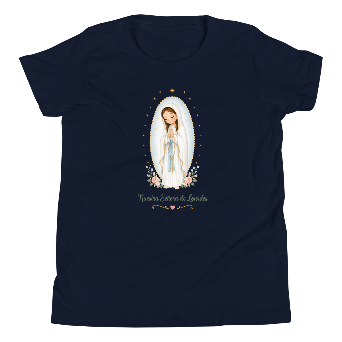 Nuestra Señora de Lourdes Girls — Printful flat · Navy