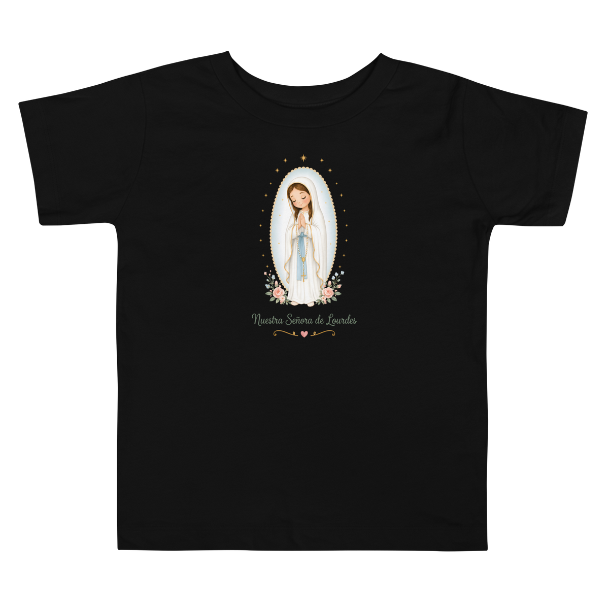Nuestra Señora de Lourdes Toddler — Printful flat · Black