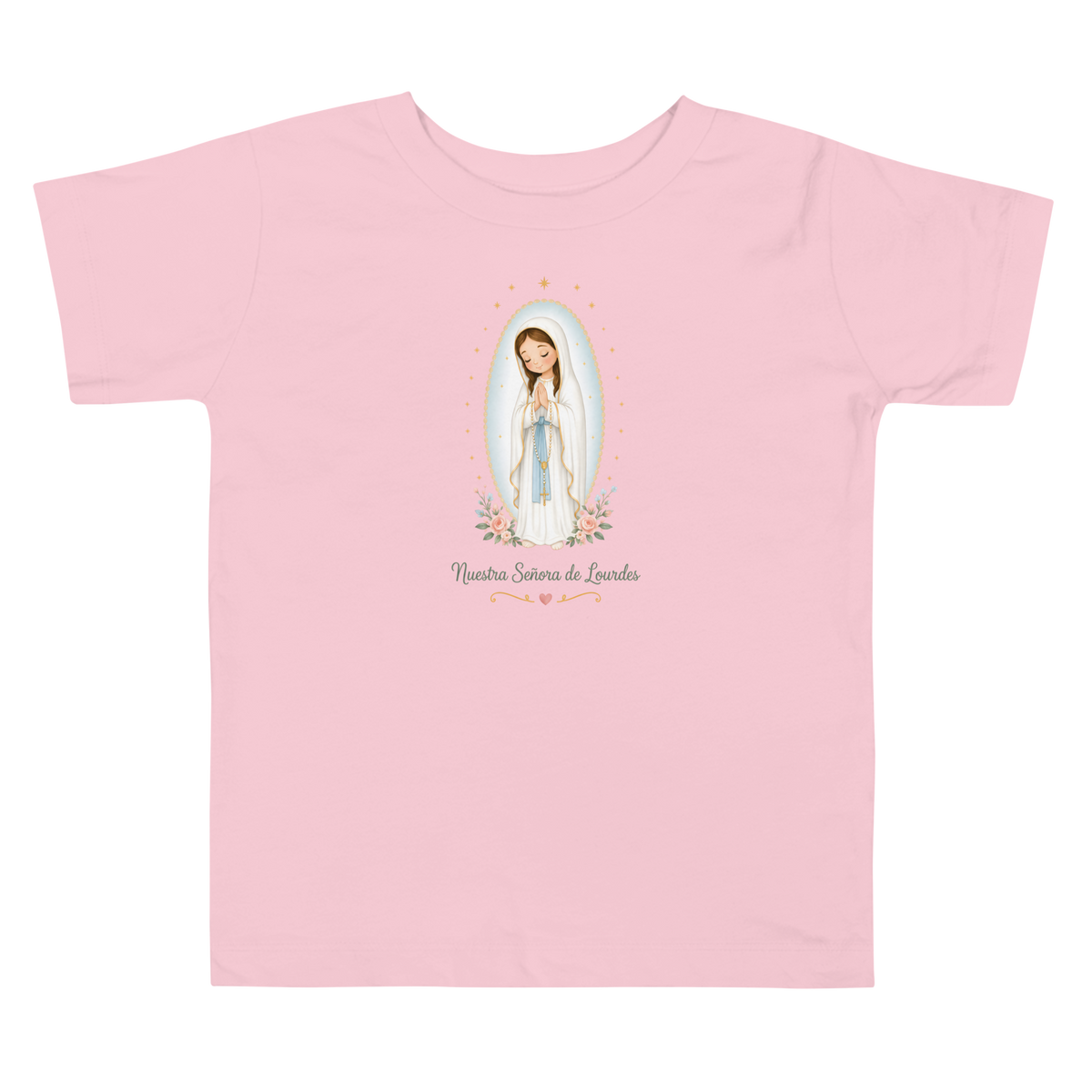 Nuestra Señora de Lourdes Toddler — Printful flat · Pink