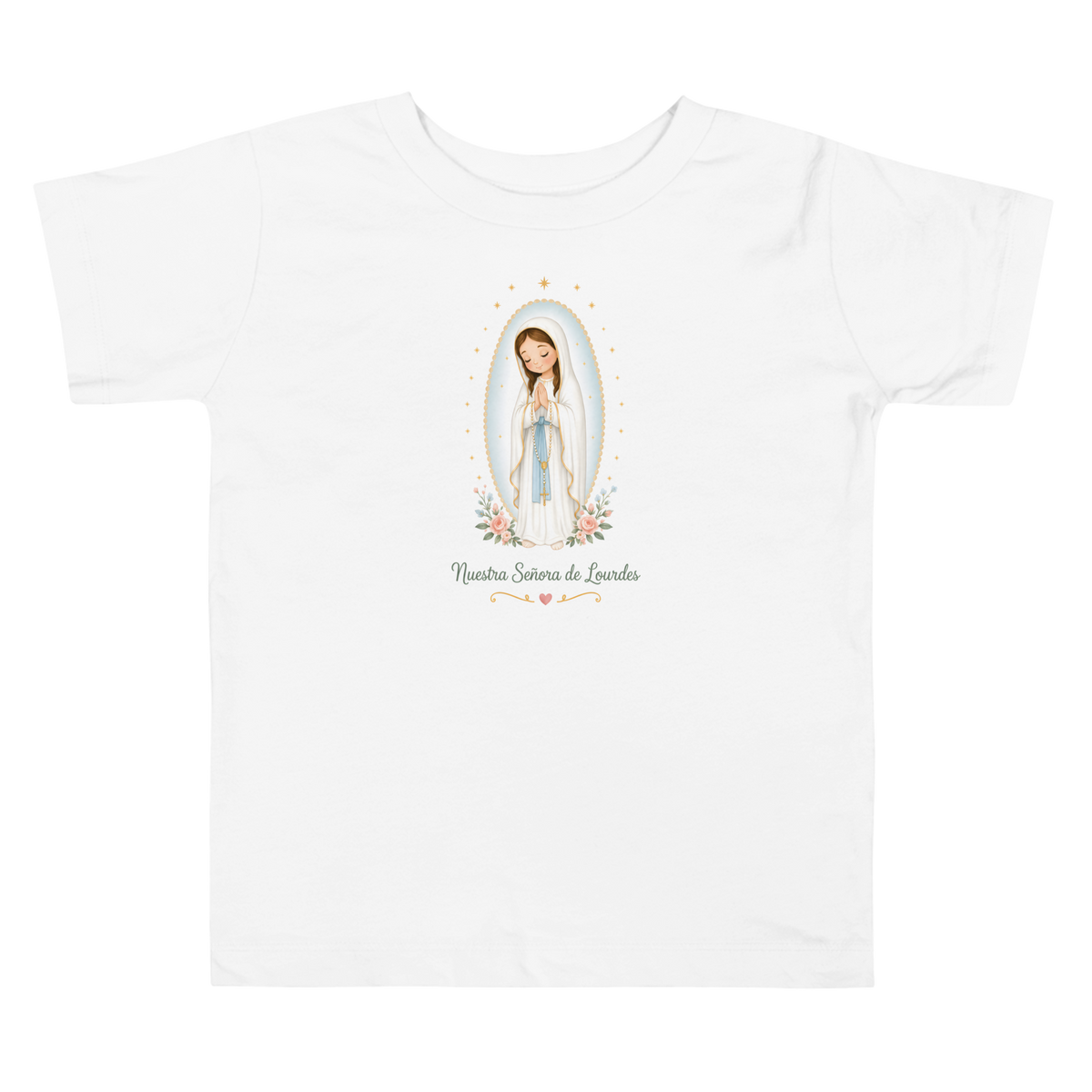 Nuestra Señora de Lourdes Toddler — Printful flat · White