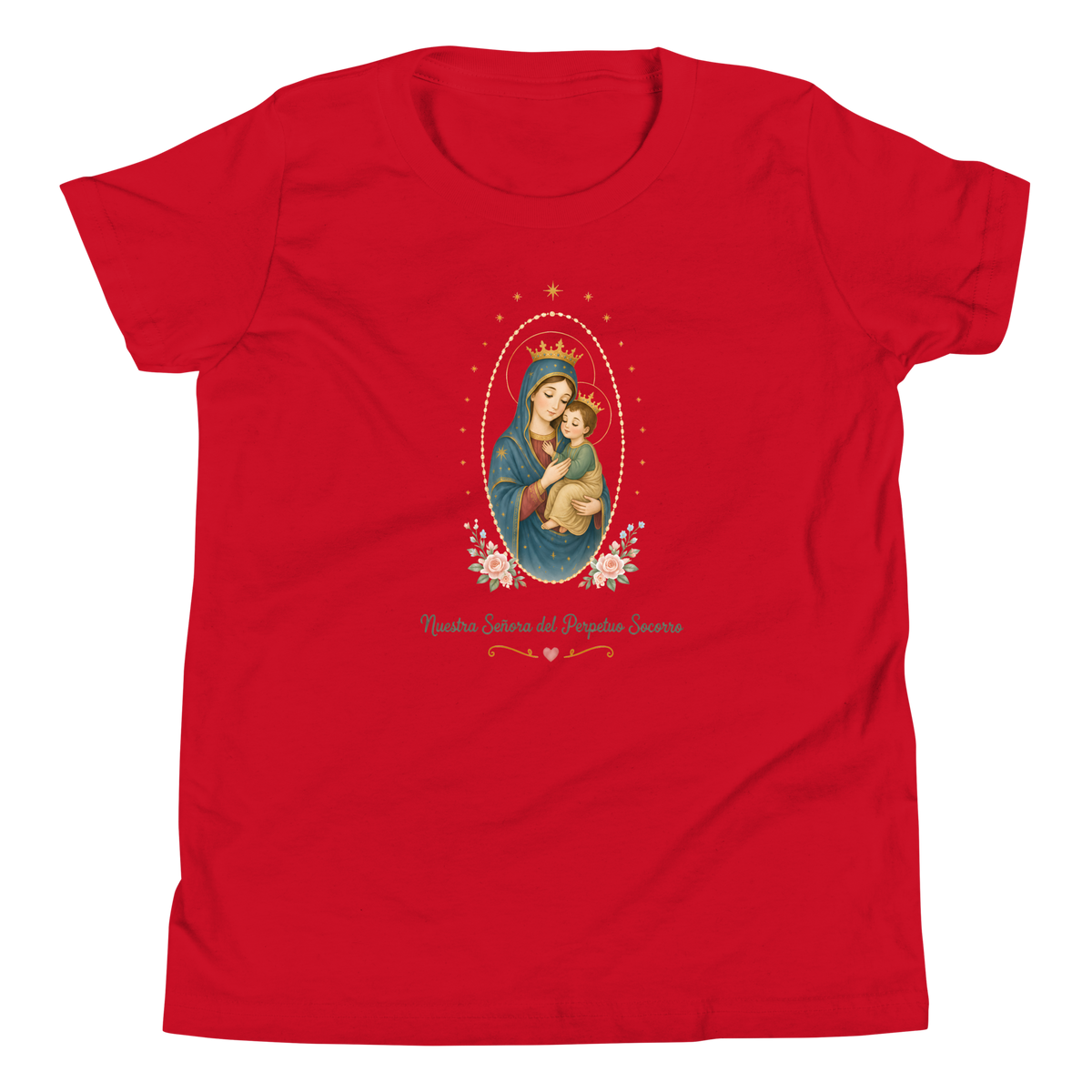 Nuestra Señora del Perpetuo Socorro Girls — Printful flat · Red