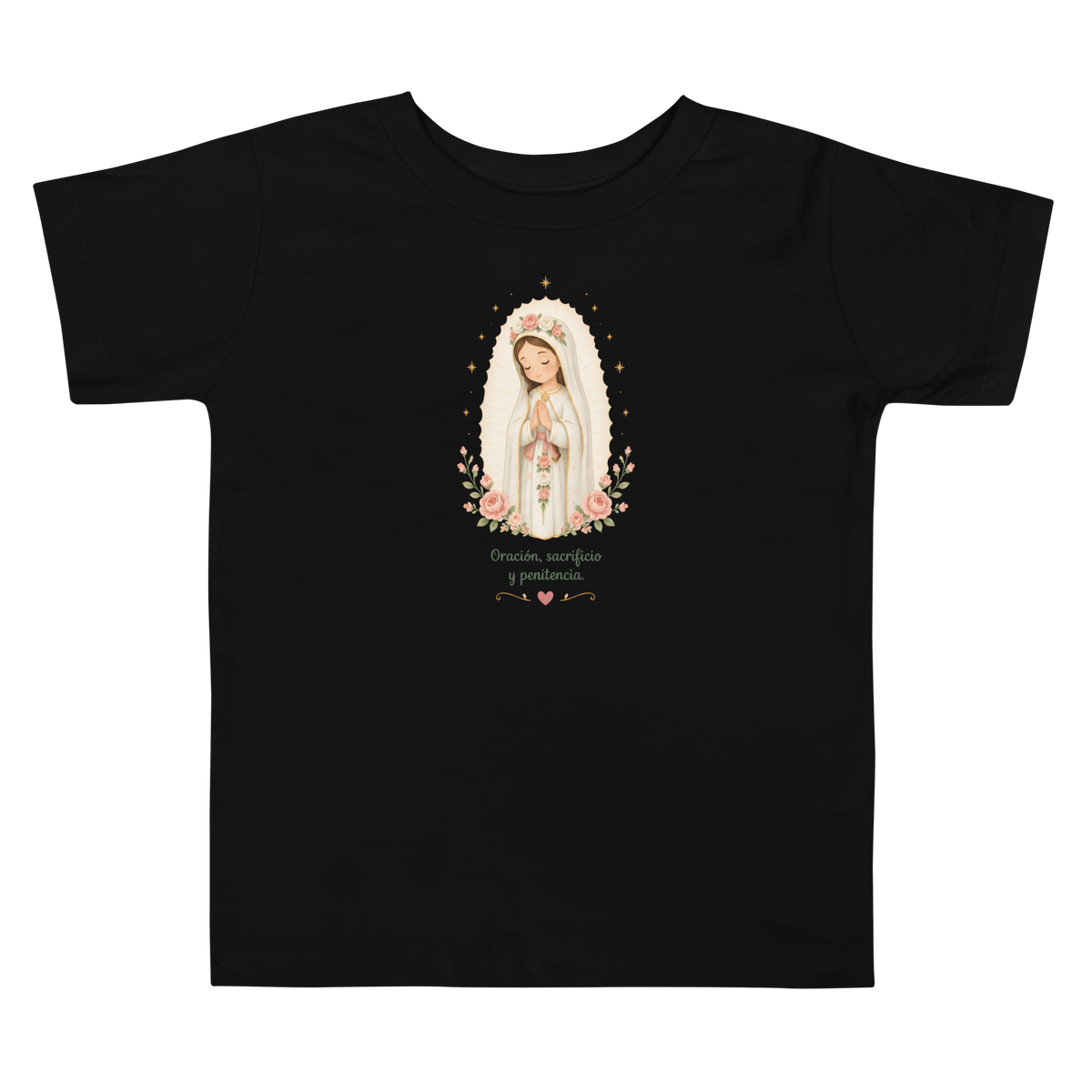Oración Sacrificio Penitencia Toddler — Printful flat · Black