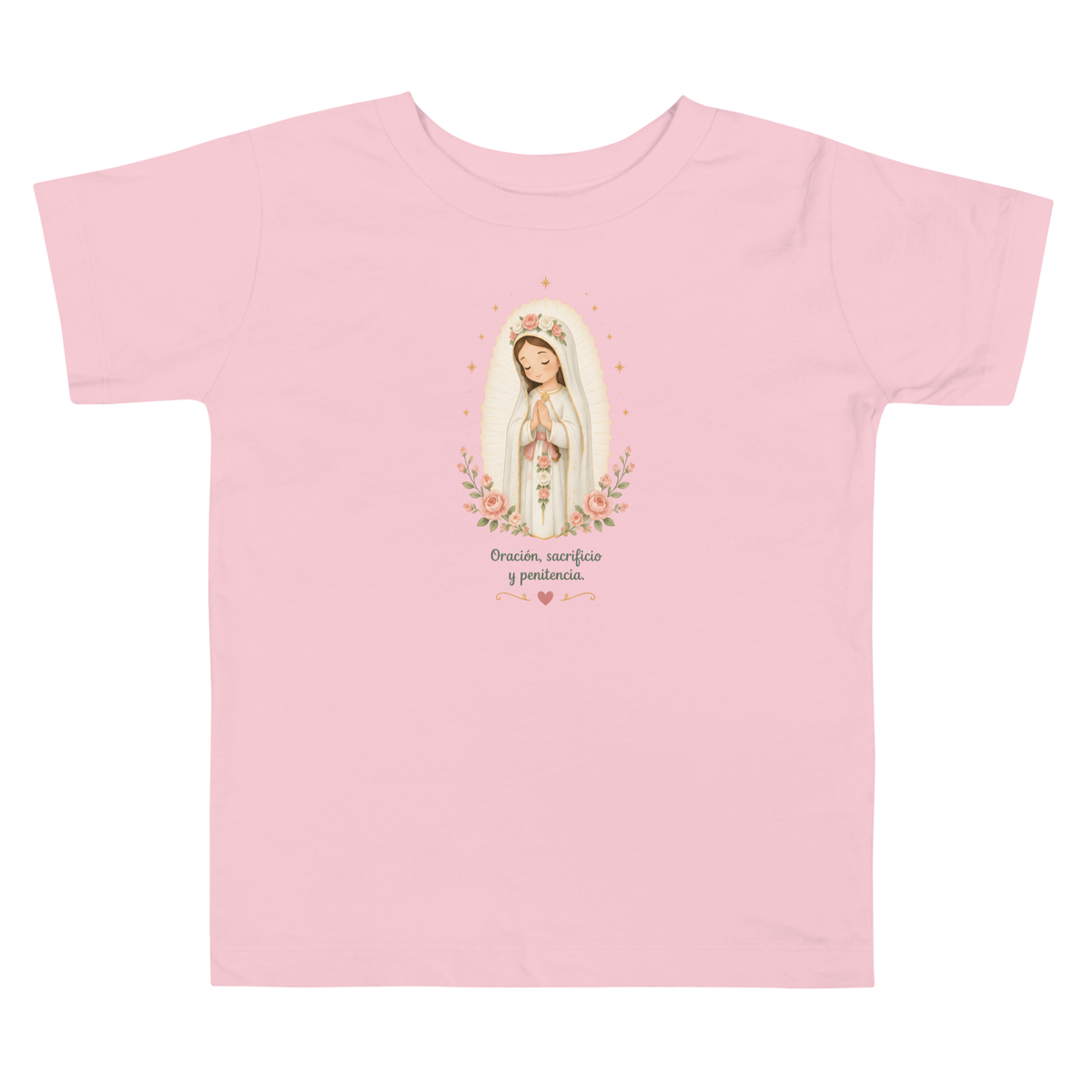 Oración Sacrificio Penitencia Toddler — Printful flat · Pink