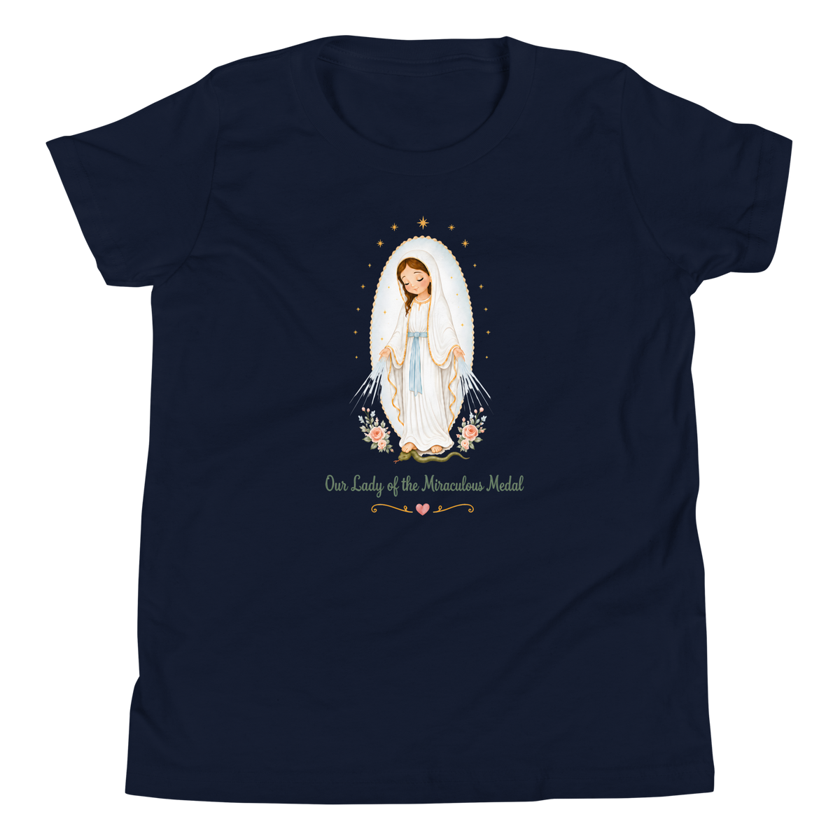 Our Lady of the Miraculous Medal Girls — Printful flat · Navy