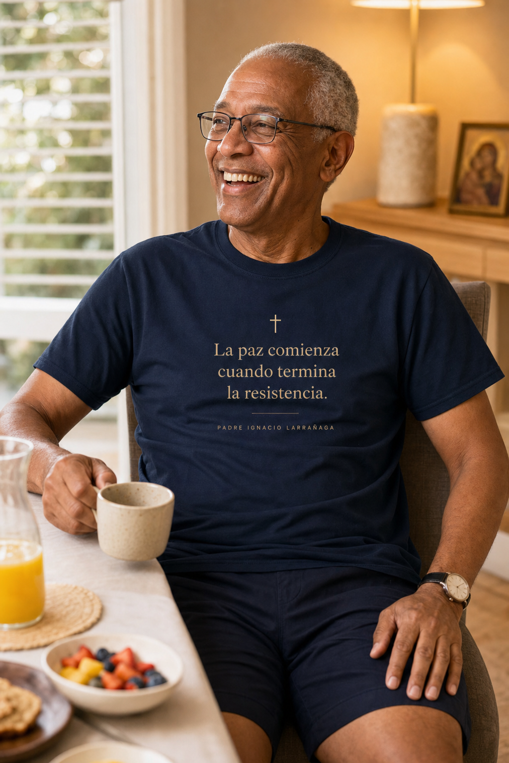 padre-ignacio-paz-t-shirt lifestyle · Navy