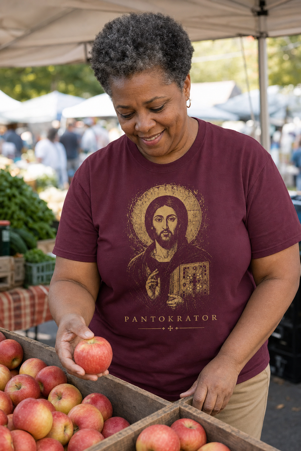 pantokrator-t-shirt lifestyle · Maroon