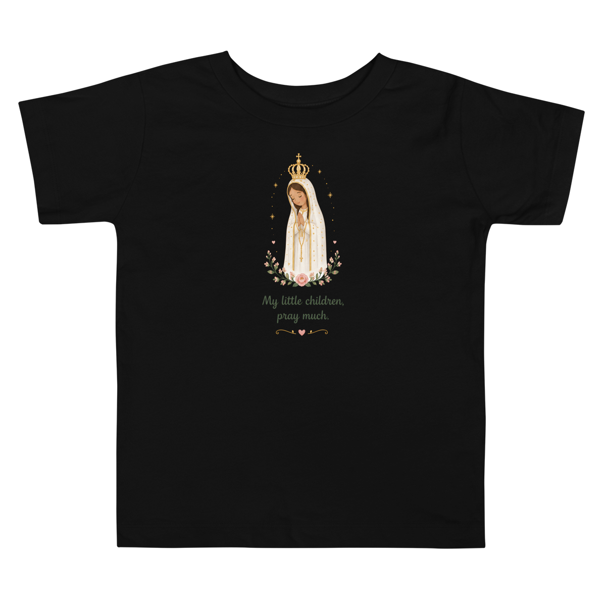 Pray Much Fátima Toddler — Printful flat · Black