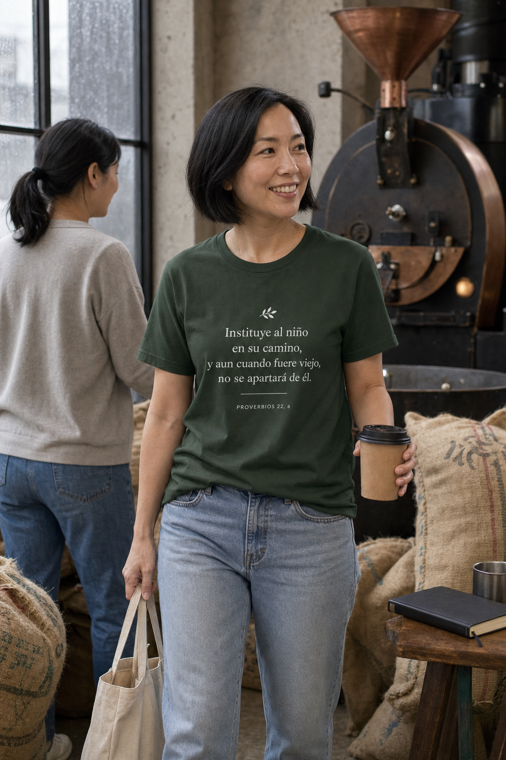 proverbios-22-white-t-shirt lifestyle · Forest Green
