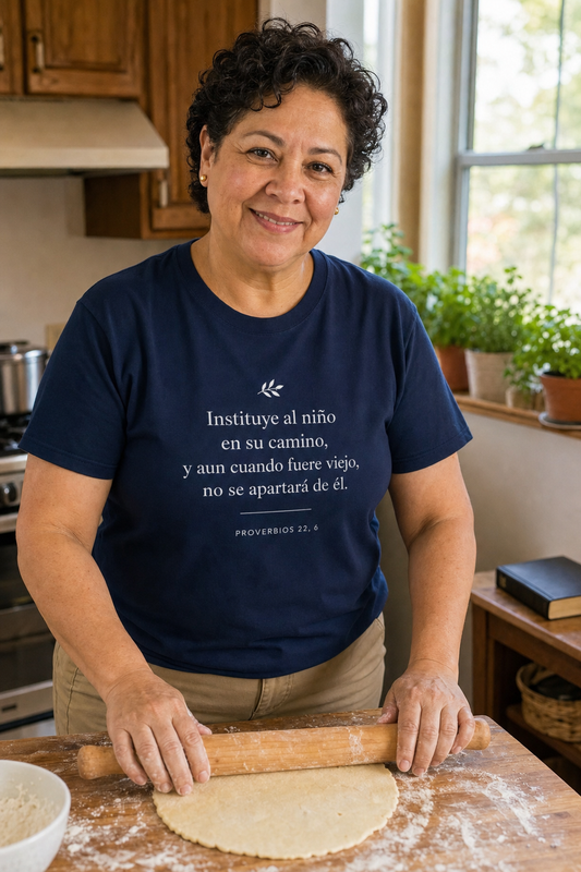proverbios-22-white-t-shirt lifestyle · Navy · bnr-card:womens-clothing