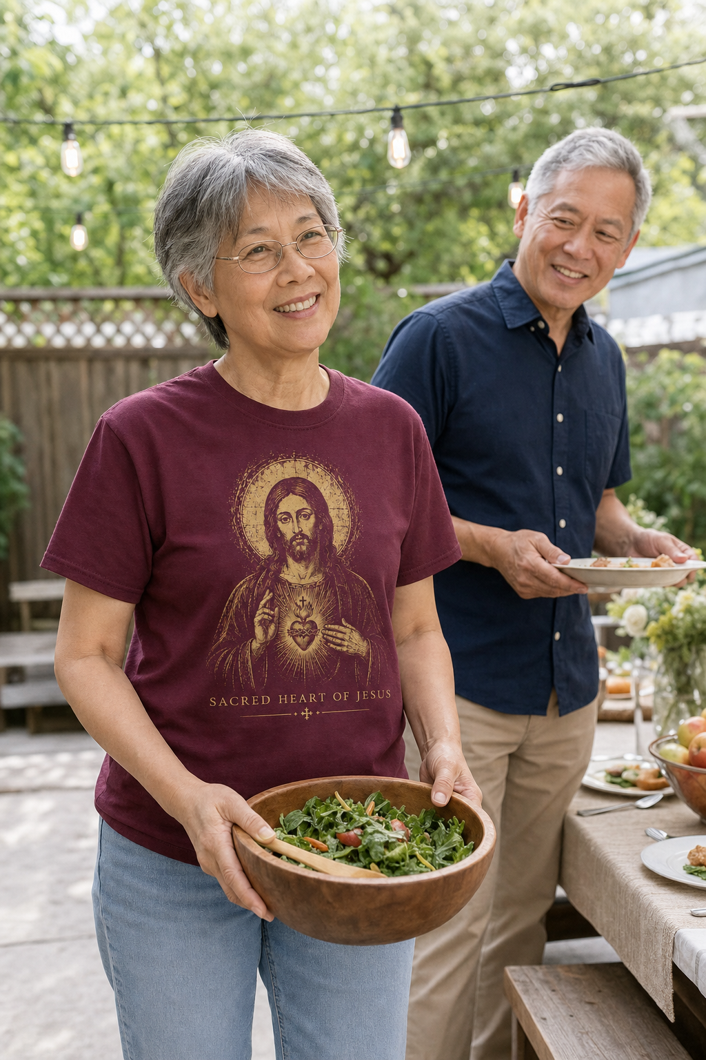 sacred-heart-of-jesus-t-shirt lifestyle · Maroon