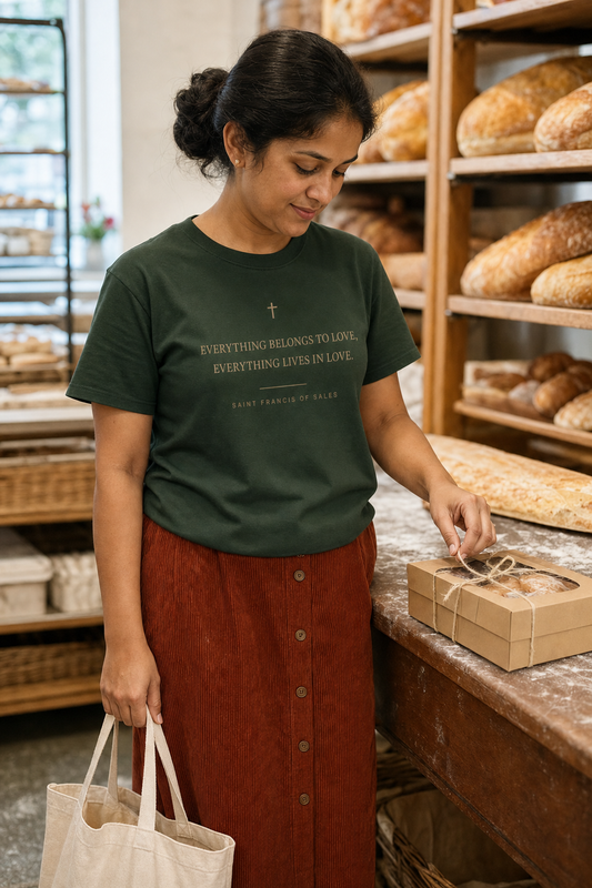 saint-francis-de-sales-t-shirt lifestyle · Forest Green · bnr-card:womens-clothing