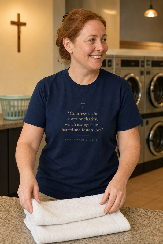 saint-francis-t-shirt lifestyle · Navy · bnr-card:womens-clothing