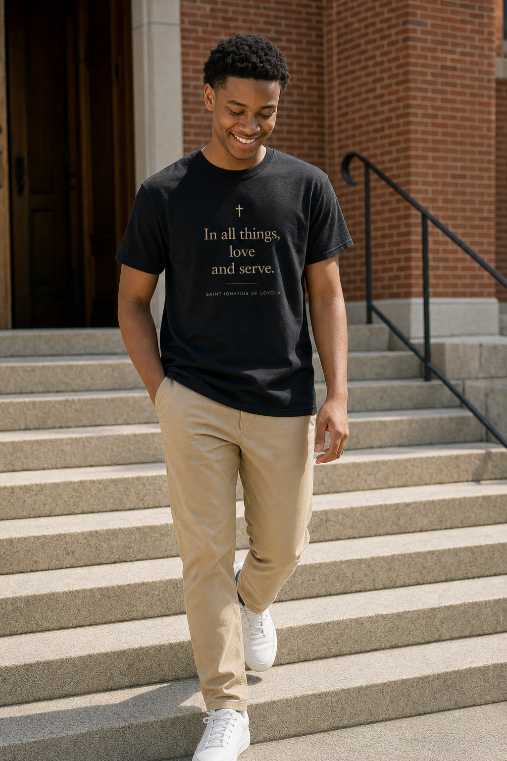 saint-ignatius-t-shirt lifestyle · Black