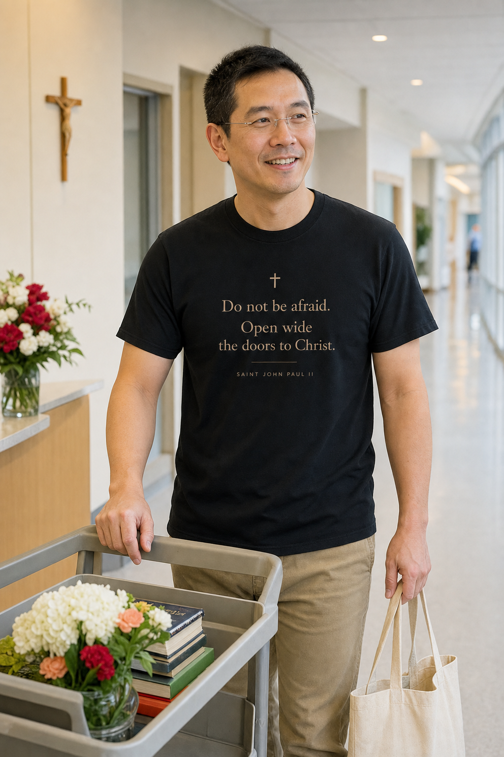 saint-john-paul-ii-t-shirt lifestyle · Black