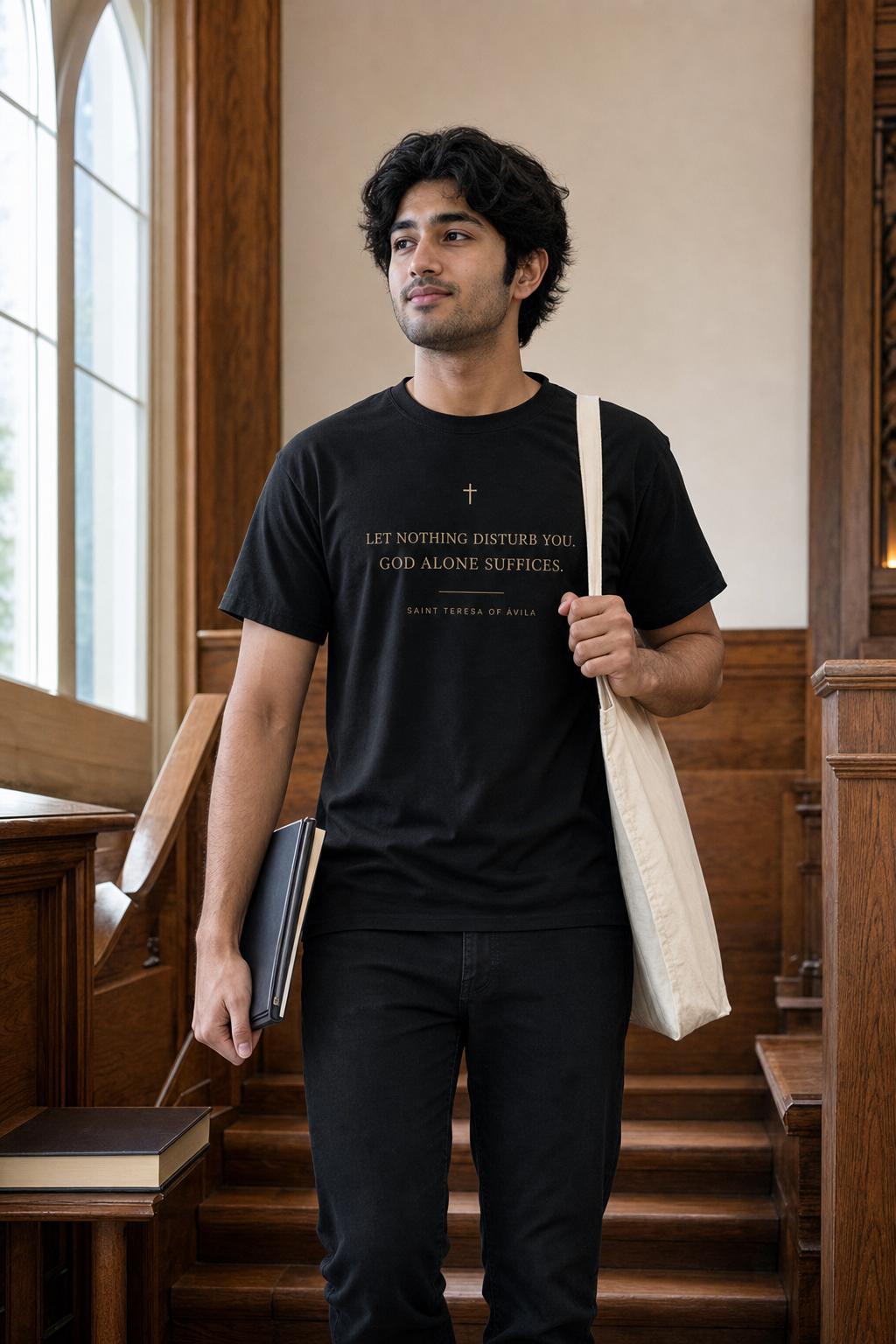 saint-teresa-of-avila-t-shirt lifestyle · Black