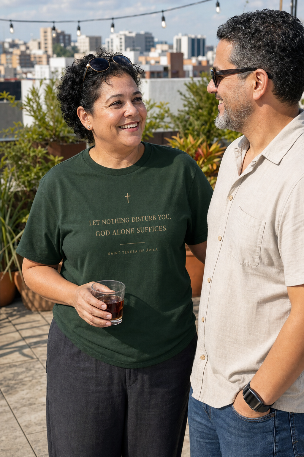 saint-teresa-of-avila-t-shirt lifestyle · Forest Green
