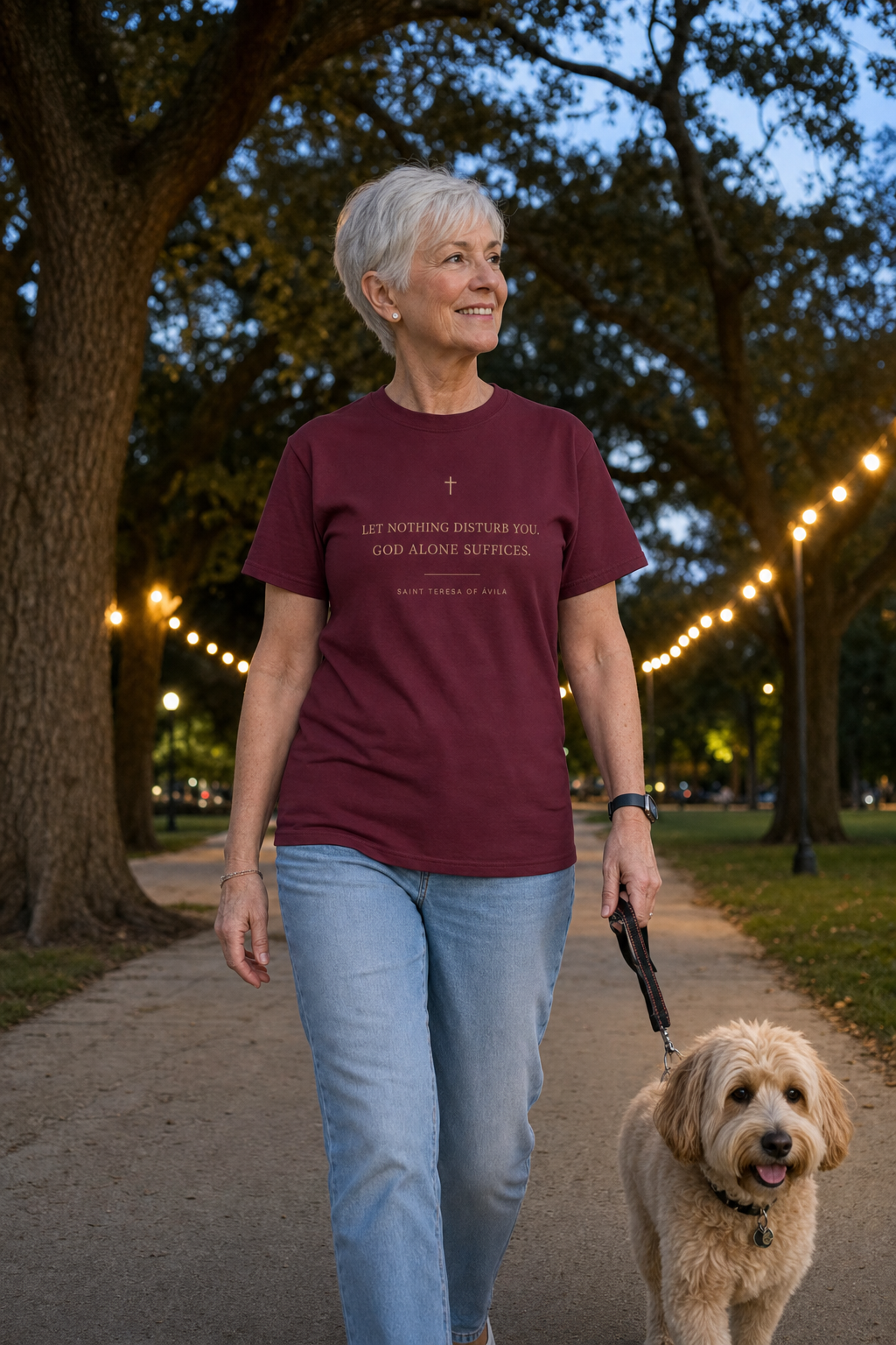 saint-teresa-of-avila-t-shirt lifestyle · Maroon · bnr-card:womens-clothing