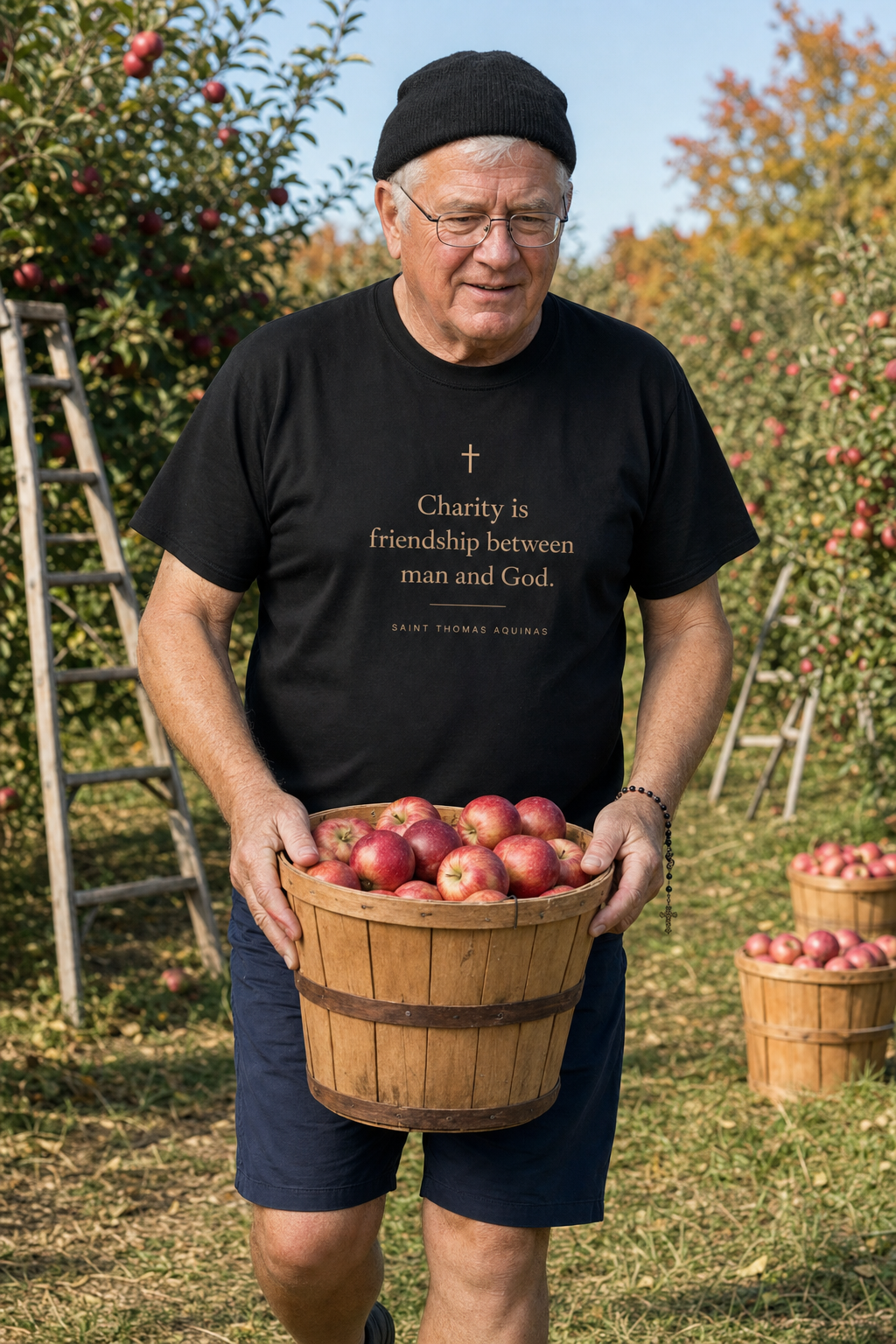 saint-thomas-aquinas-t-shirt lifestyle · Black
