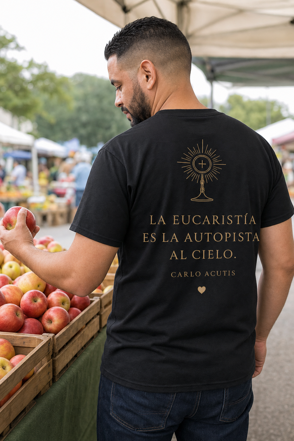 san-carlo-acutis-navy-t-shirt lifestyle · Black