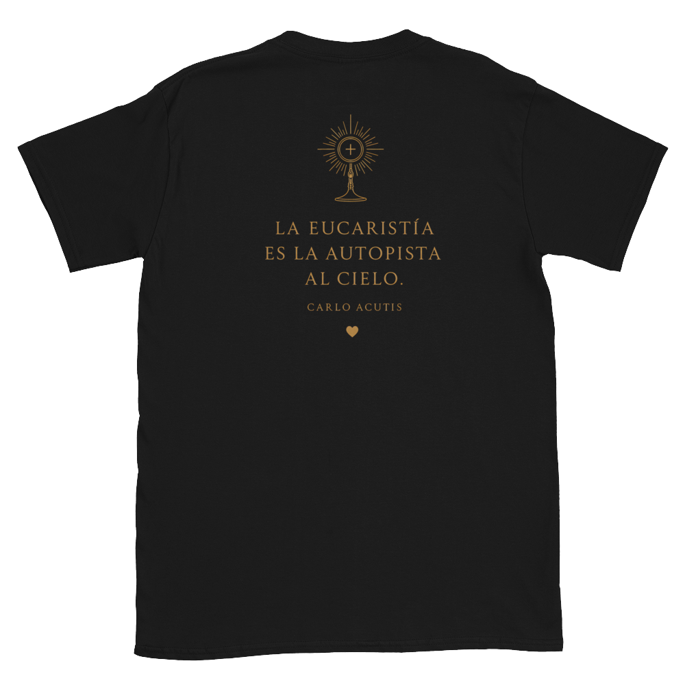 San Carlo Acutis Navy Tee — back · Black