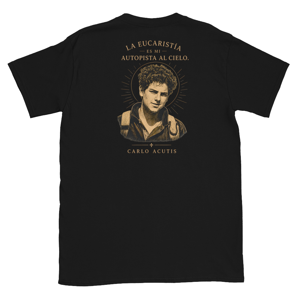 San Carlo Acutis Tee — back · Black