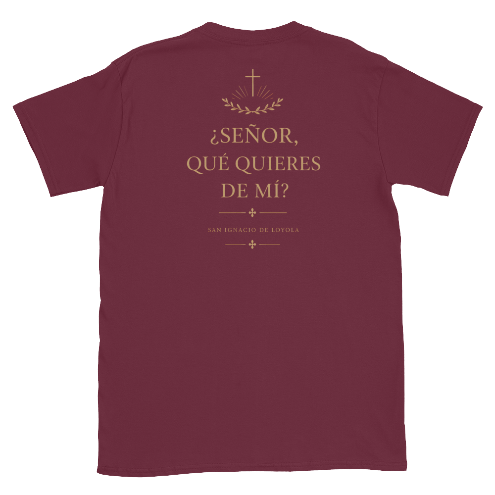 San Ignacio Suscipe Tee — back · Maroon