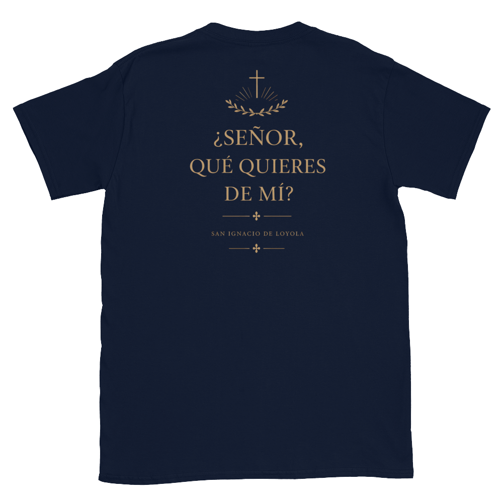 San Ignacio Suscipe Tee — back · Navy