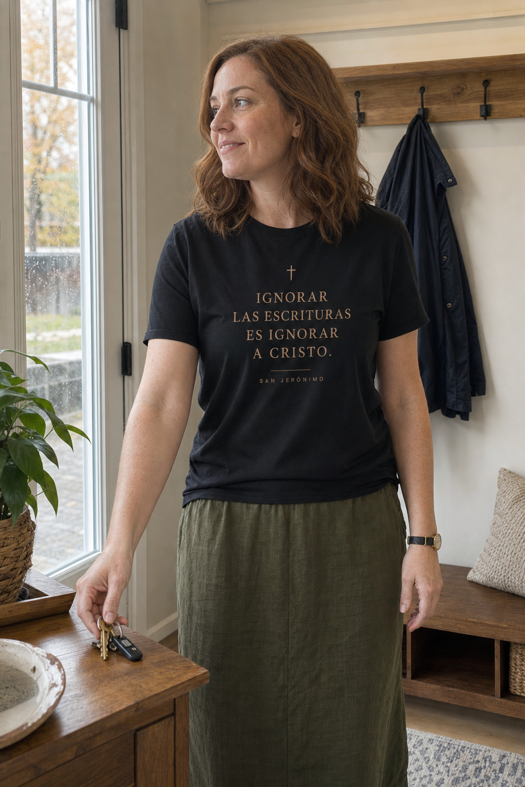 san-jeronimo-escritura-t-shirt lifestyle · Black