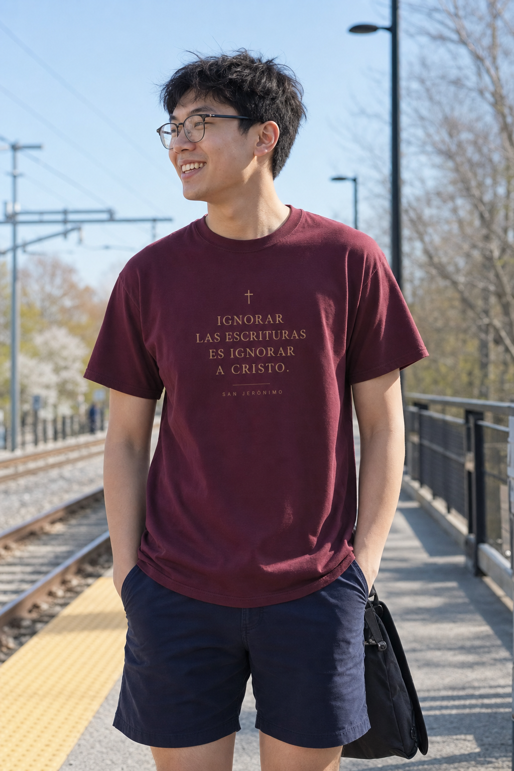 san-jeronimo-escritura-t-shirt lifestyle · Maroon