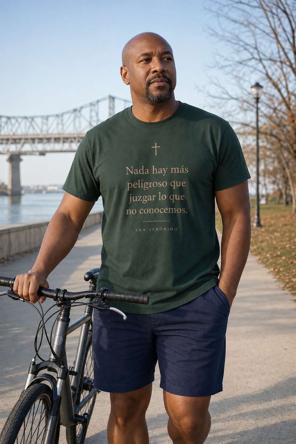 san-jeronimo-verdad-t-shirt lifestyle · Forest Green