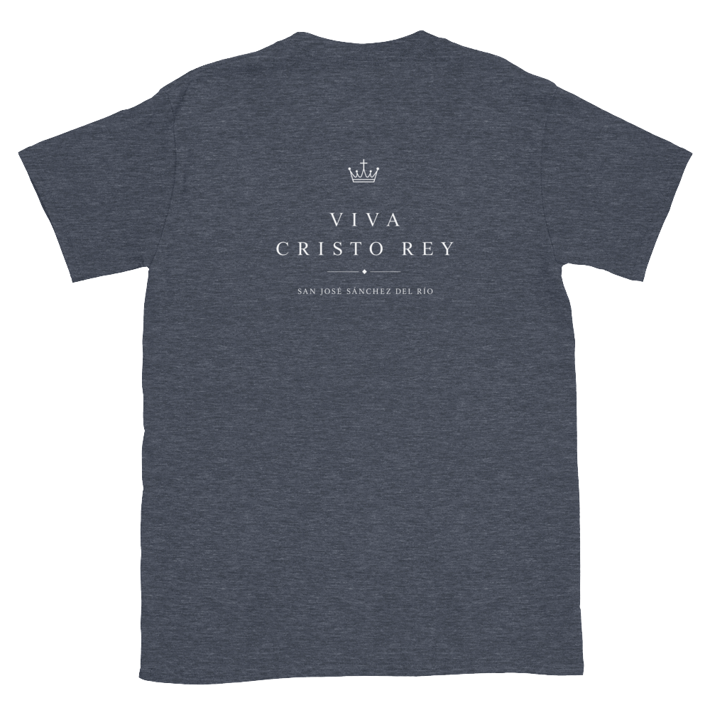 San José Sánchez del Río Crown Tee — back · Heather Navy