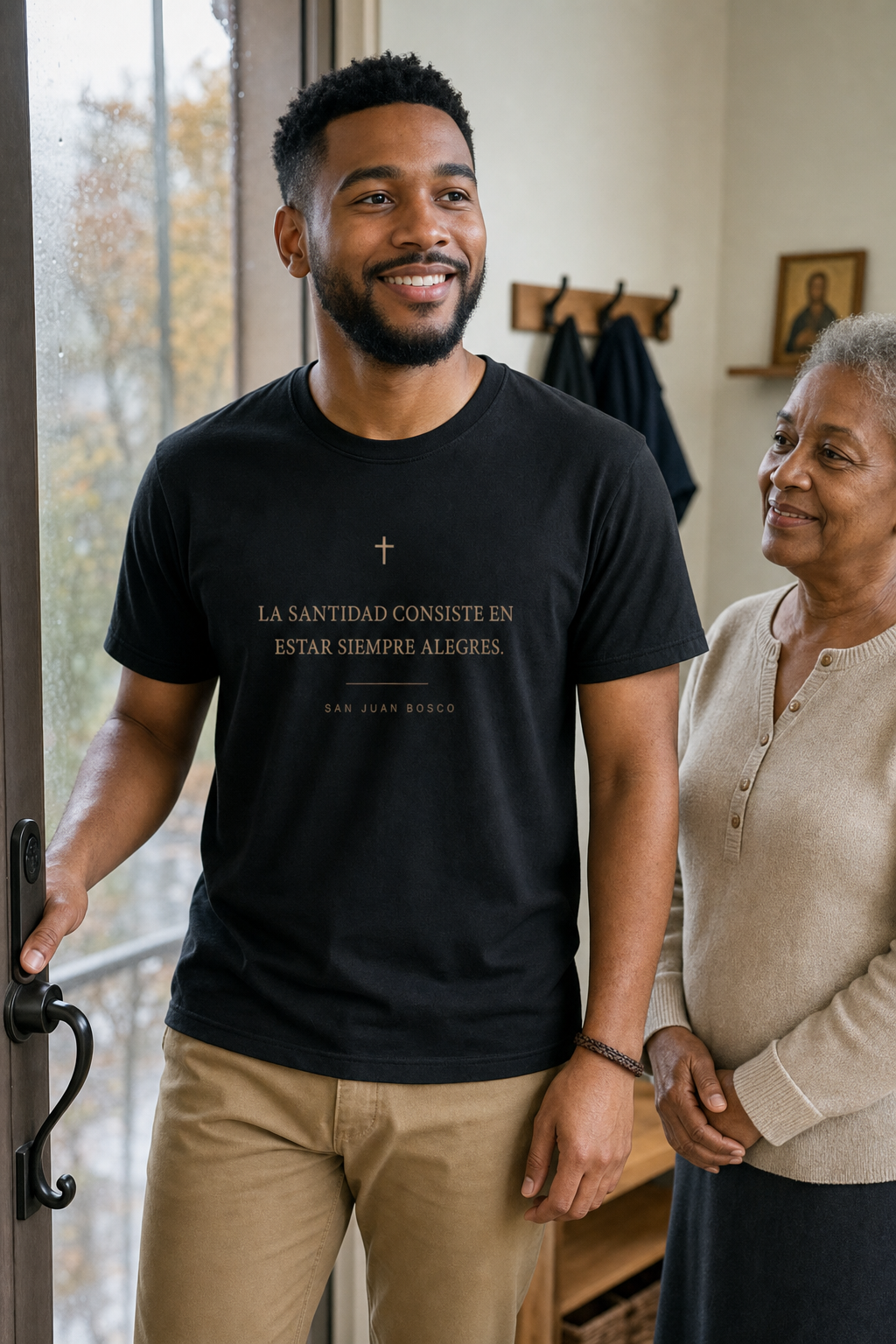 san-juan-bosco-t-shirt lifestyle · Black