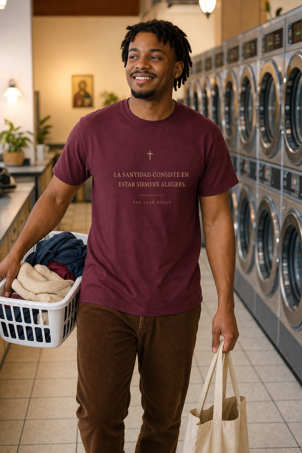 san-juan-bosco-t-shirt lifestyle · Maroon