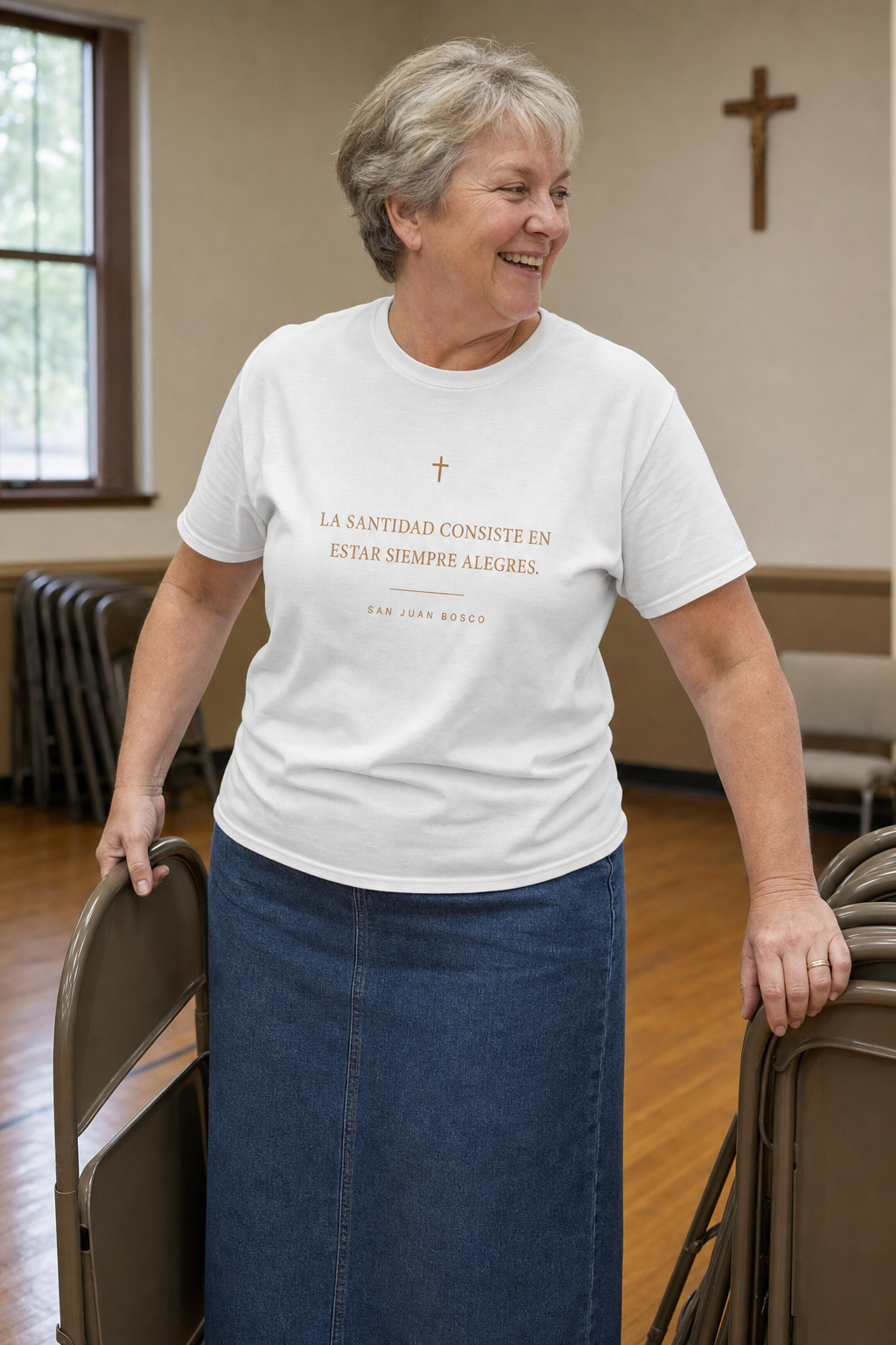 san-juan-bosco-t-shirt lifestyle · White