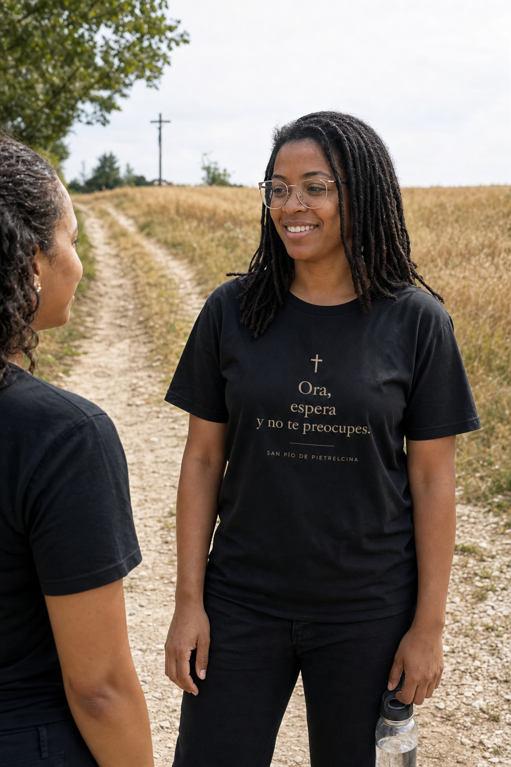 san-pio-de-pietrelcina-t-shirt lifestyle · Black