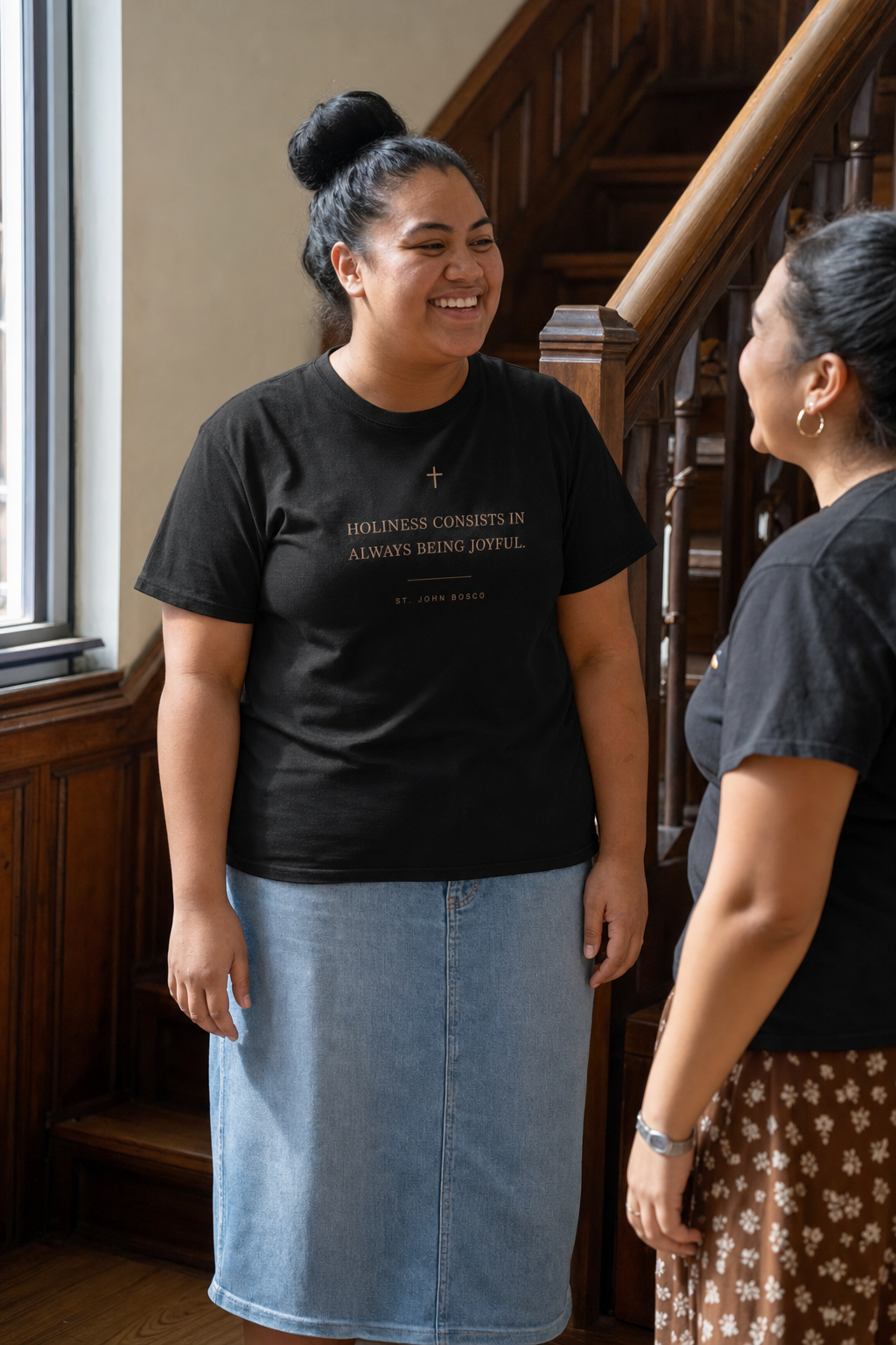 st-john-bosco-t-shirt lifestyle · Black · bnr-card:womens-clothing