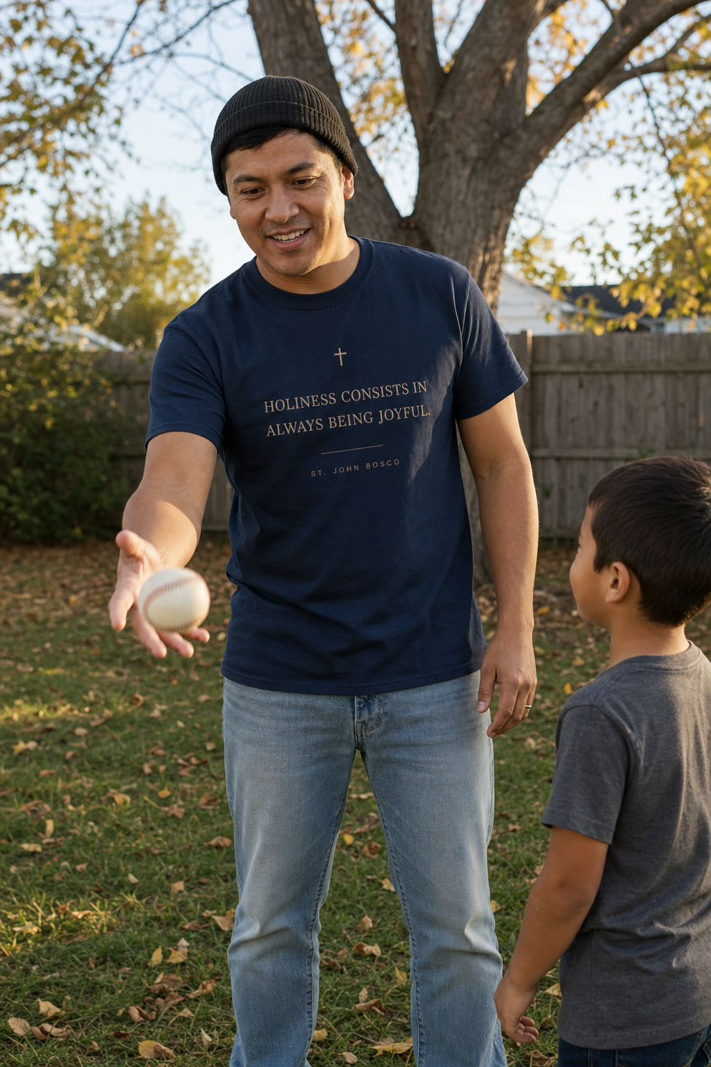 st-john-bosco-t-shirt lifestyle · Navy
