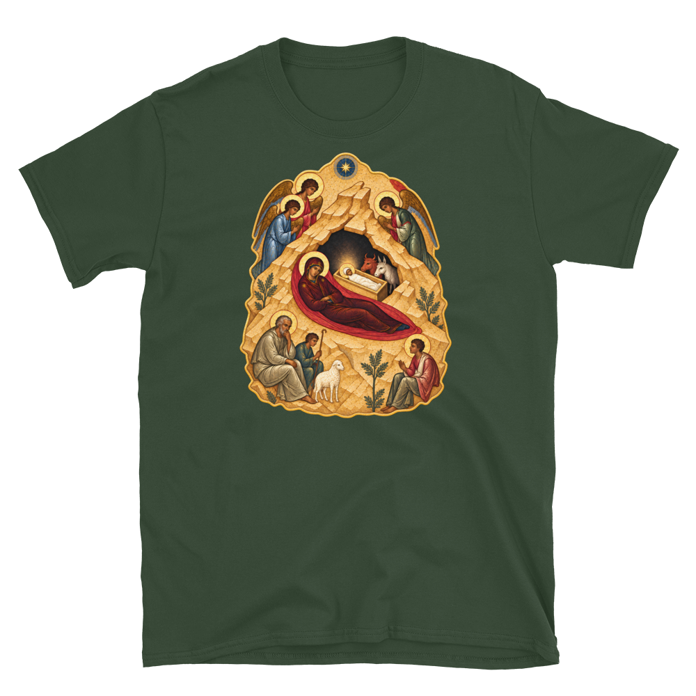 the-nativity-of-the-lord-tee Softstyle Flat · Forest Green