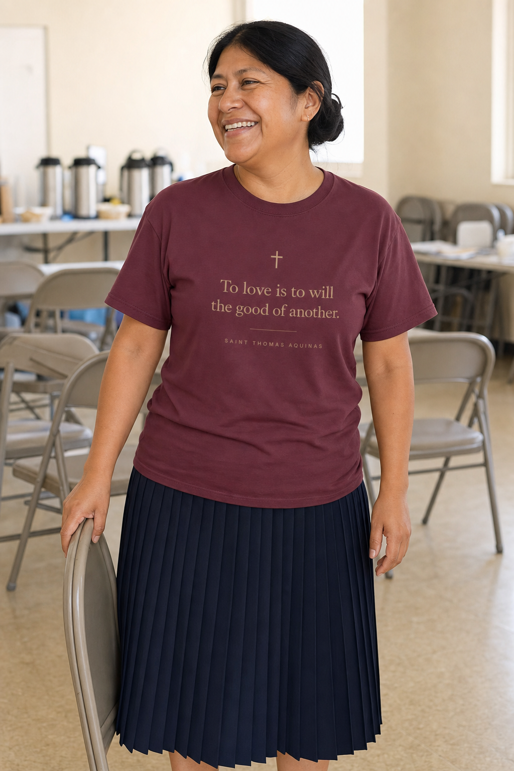 thomas-aquinas-love-t-shirt lifestyle · Maroon