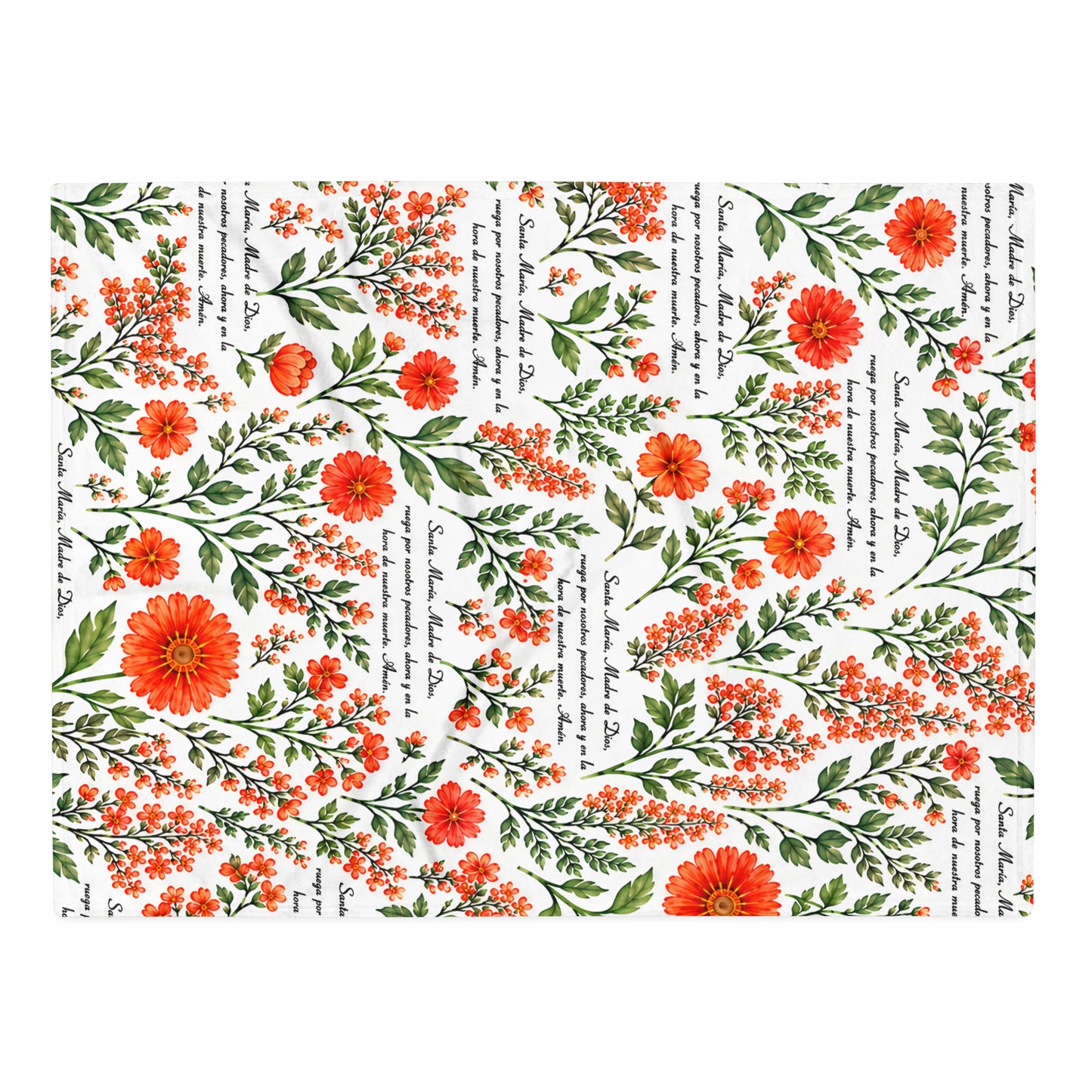 Vibrant Marigold Santa María Floral Prayer Throw Blanket