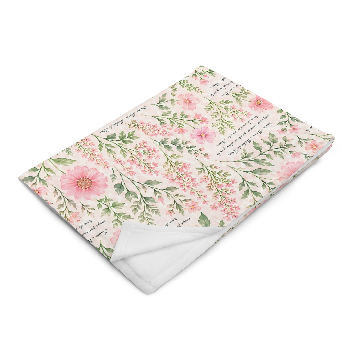 Blush Daisy Santa María Floral Prayer Throw Blanket