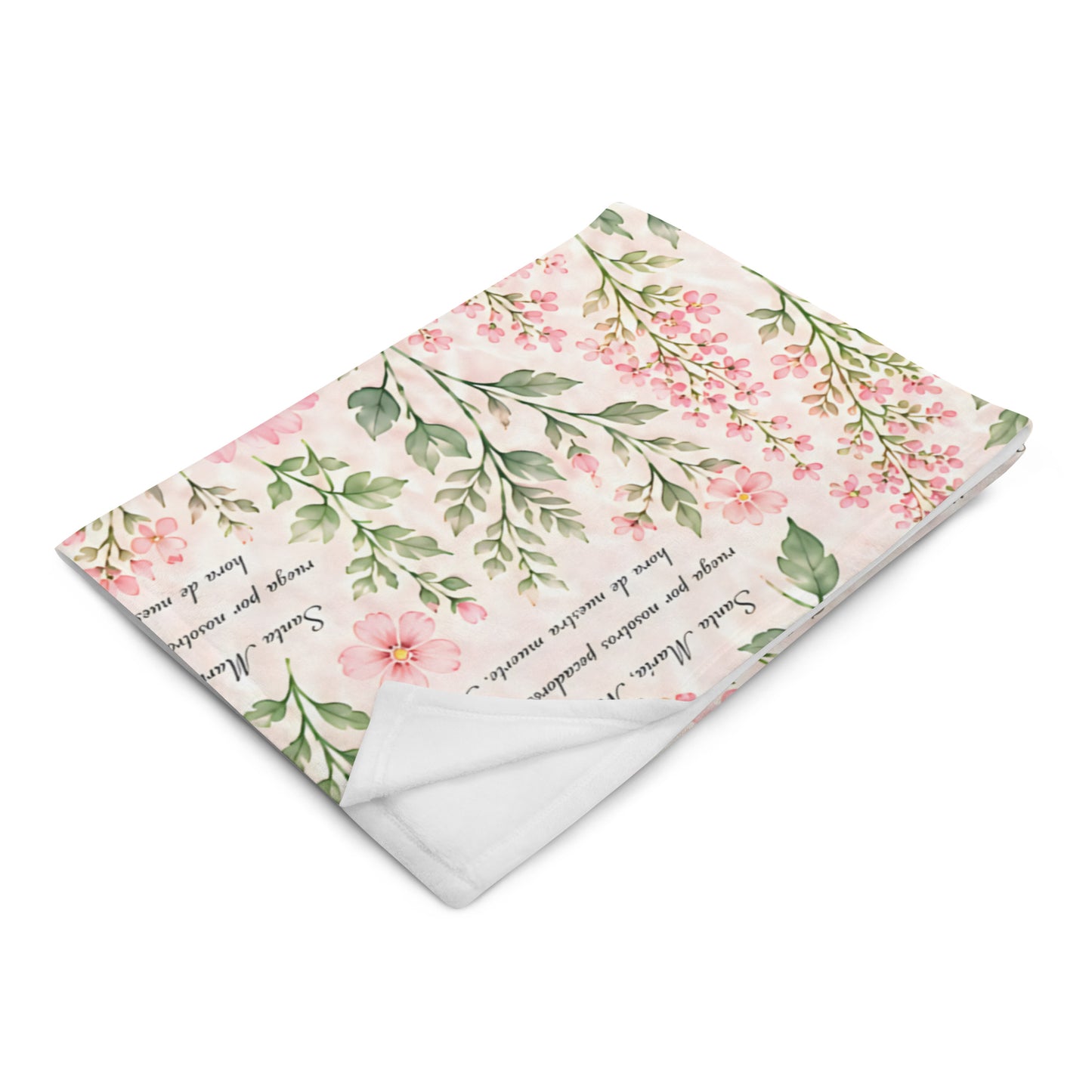 Blush Daisy Santa María Floral Prayer Throw Blanket