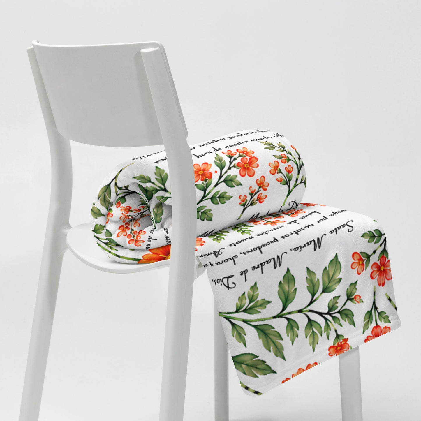 Vibrant Marigold Santa María Floral Prayer Throw Blanket
