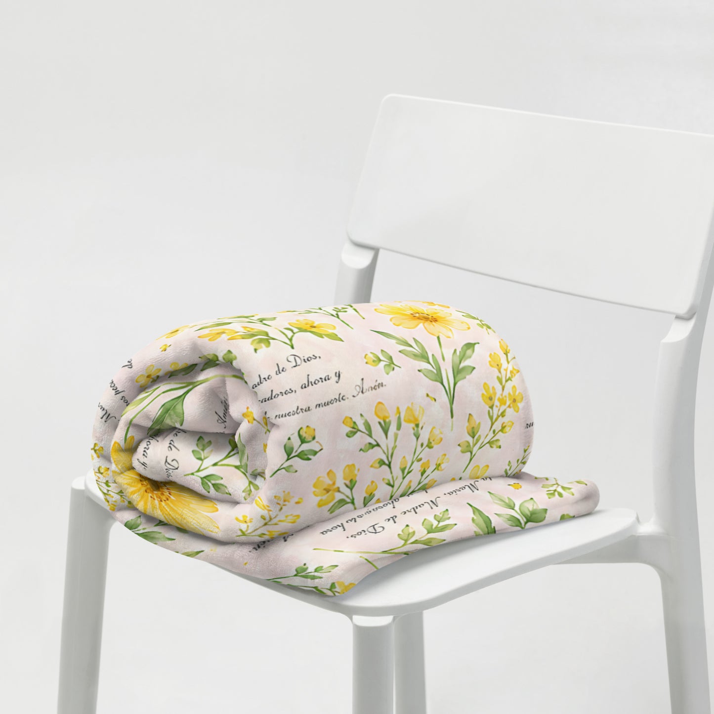 Golden Daisy Santa María Floral Prayer Throw Blanket