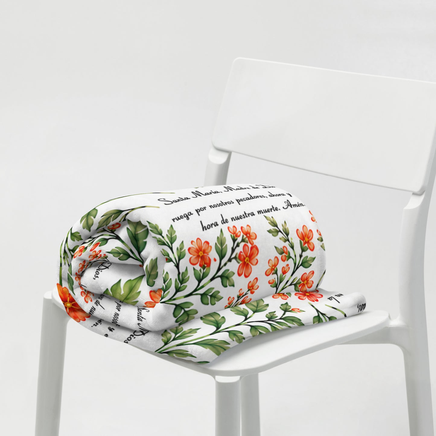 Vibrant Marigold Santa María Floral Prayer Throw Blanket