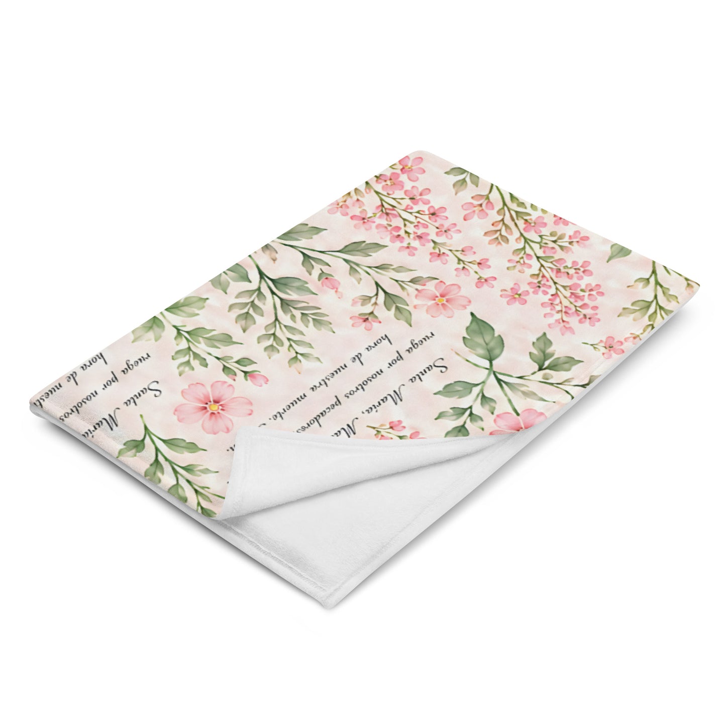 Blush Daisy Santa María Floral Prayer Throw Blanket
