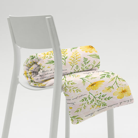 Golden Daisy Santa María Floral Prayer Throw Blanket