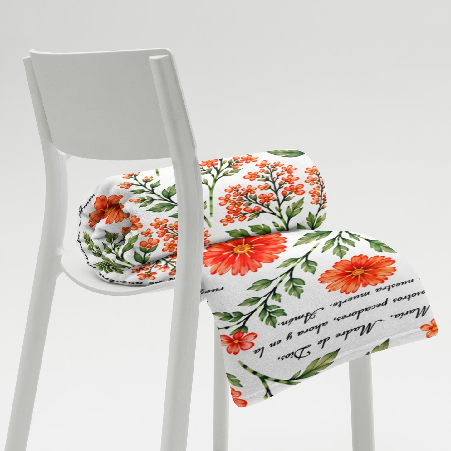 Vibrant Marigold Santa María Floral Prayer Throw Blanket
