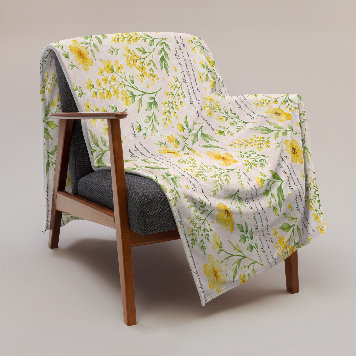 Golden Daisy Santa María Floral Prayer Throw Blanket