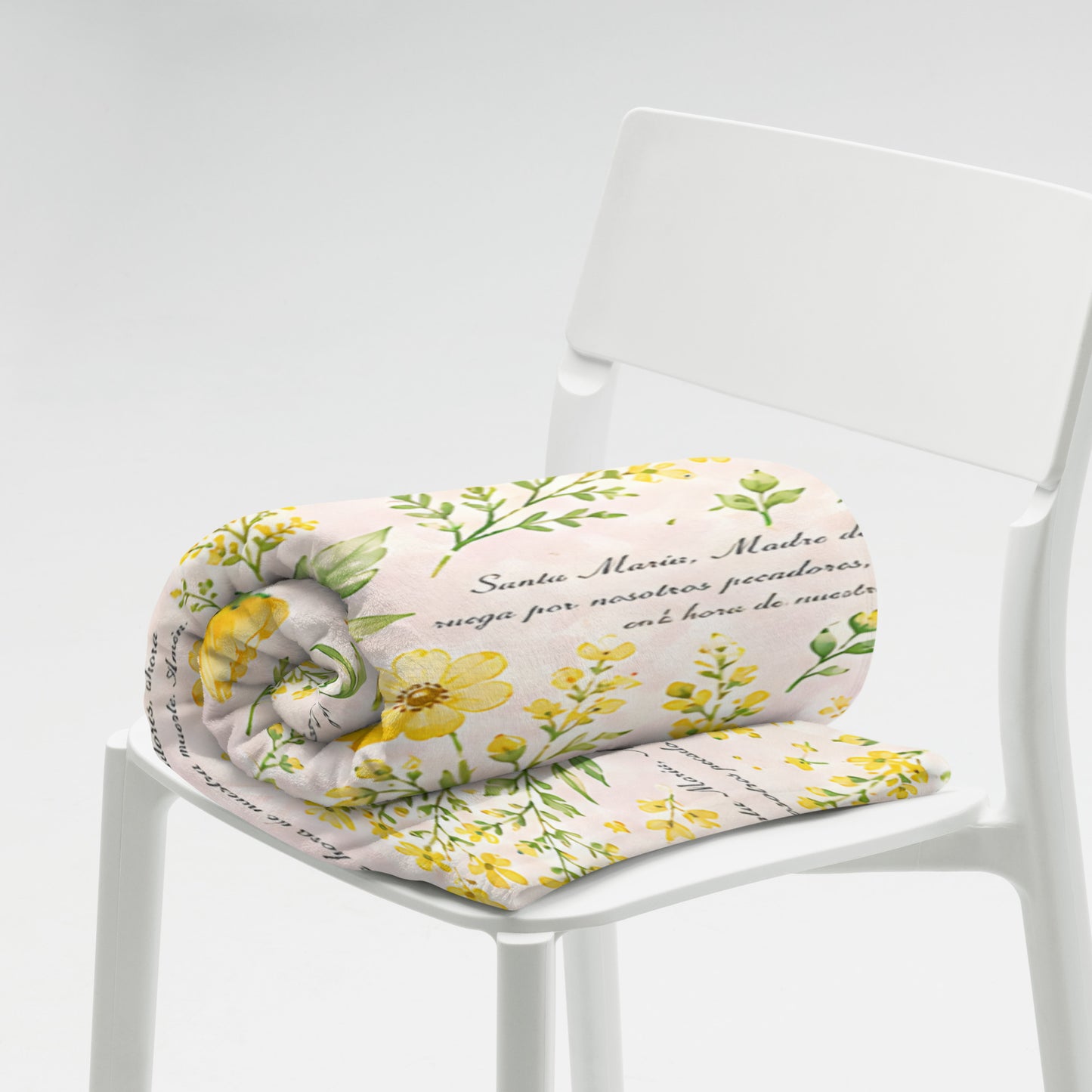 Golden Daisy Santa María Floral Prayer Throw Blanket